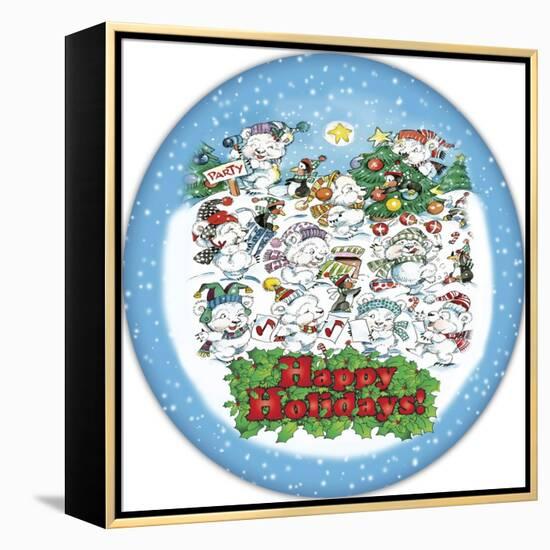 JP3644-Christmas Pary Bears-Jean Plout-Framed Premier Image Canvas