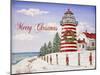 JP3897-Christmas Lighthouse -Merry Christmas-Jean Plout-Mounted Giclee Print