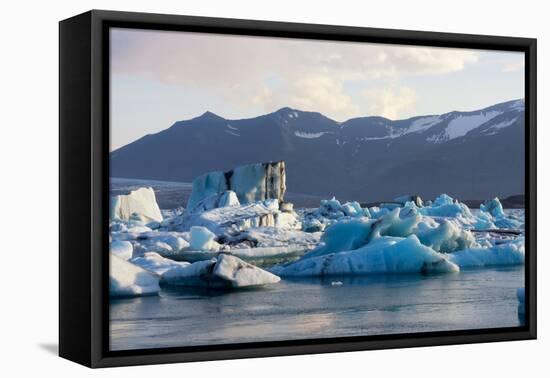 Jškulsarlon - Glacier Lagoon in Morning Light-Catharina Lux-Framed Premier Image Canvas