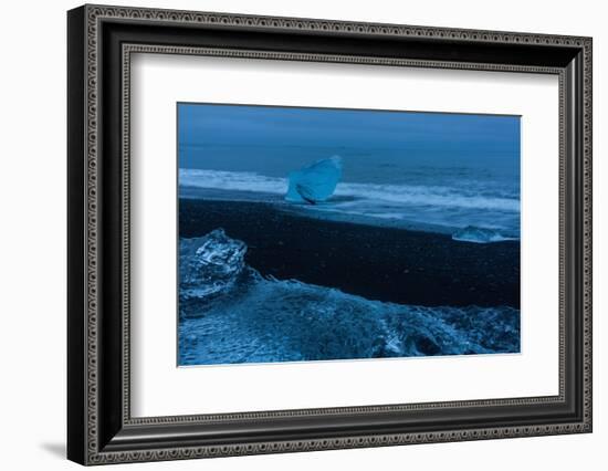 Jškulsarlon, Iceberg Remains on the Atlantic Beach-Catharina Lux-Framed Photographic Print