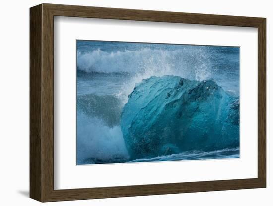 Jškulsarlon, Iceberg Remains on the Atlantic Beach-Catharina Lux-Framed Photographic Print