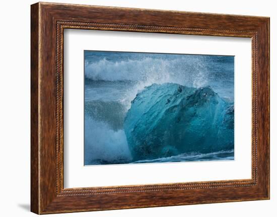 Jškulsarlon, Iceberg Remains on the Atlantic Beach-Catharina Lux-Framed Photographic Print