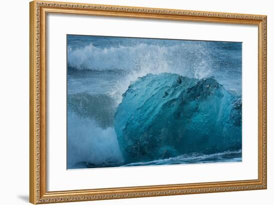 Jškulsarlon, Iceberg Remains on the Atlantic Beach-Catharina Lux-Framed Photographic Print