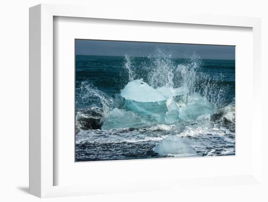 Jškulsarlon, Iceberg Remains on the Atlantic Beach-Catharina Lux-Framed Photographic Print