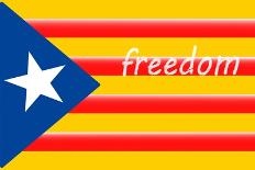 Estelada; Catalan Independence Flag-Juan Carlos B.-Framed Stretched Canvas