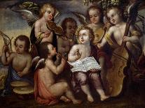 Baby Jesus with Angels Playing Musical Instruments, 17th Century-Juan Correa-Framed Giclee Print