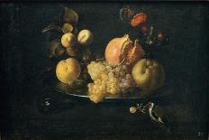 Still Life with Fruit and Goldfinch-Juan de Zurbarán-Framed Giclee Print