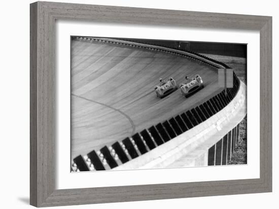 Juan Manuel Fangio and Stirling Moss at the 6th Italian Grand Prix-Angelo Cozzi-Framed Giclee Print