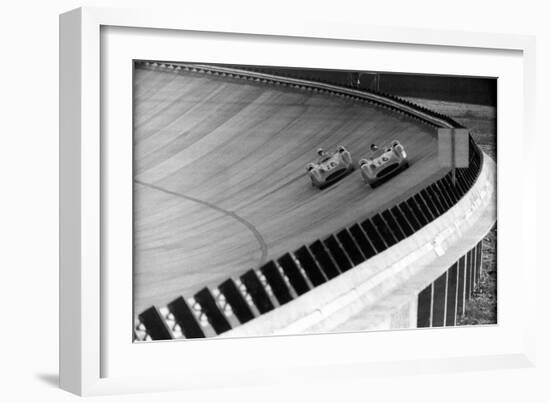 Juan Manuel Fangio and Stirling Moss at the 6th Italian Grand Prix-Angelo Cozzi-Framed Giclee Print