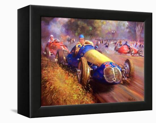 Juan Manuel Fangio Driving the Maserati 4Cl the Forest of Palermo Buenos Aires, 1949 (Acrylic on Ca-Jose Maria Villafuerte-Framed Premier Image Canvas