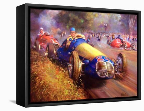 Juan Manuel Fangio Driving the Maserati 4Cl the Forest of Palermo Buenos Aires, 1949 (Acrylic on Ca-Jose Maria Villafuerte-Framed Premier Image Canvas