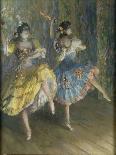 Deux danseuses espagnoles, sur scène, jouant des castagnettes-Juan Roig y Soler-Premier Image Canvas