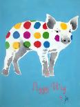 Damien's Dotty Spotty Dawg - Blue-Juan Sly-Art Print