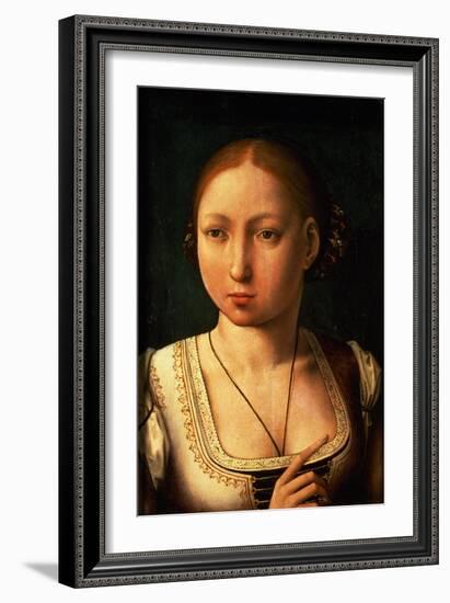 Juana or Joanna of Castile, Called "The Mad" (1479-1555) Daughter of Ferdinand II of Aragon-Juan de Flandes-Framed Giclee Print