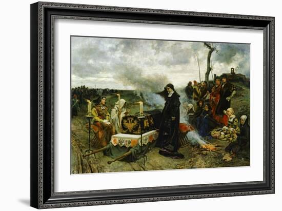 Juana the Mad Holding Vigil Over the Coffin of Her Husband, Philip the Handsom, 1877-Francisco Pradilla Y Ortiz-Framed Giclee Print