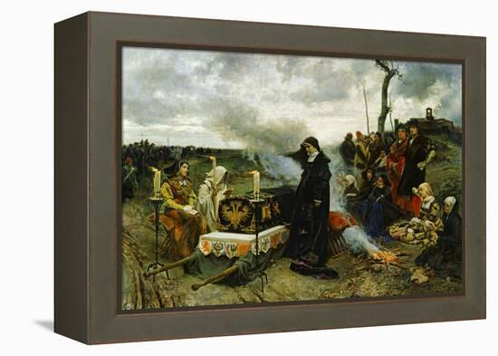 Juana the Mad Holding Vigil Over the Coffin of Her Husband, Philip the Handsom, 1877-Francisco Pradilla Y Ortiz-Framed Premier Image Canvas