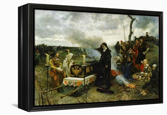 Juana the Mad Holding Vigil Over the Coffin of Her Husband, Philip the Handsom, 1877-Francisco Pradilla Y Ortiz-Framed Premier Image Canvas