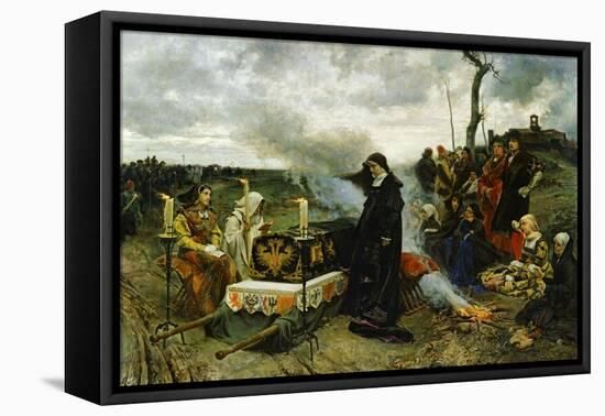 Juana the Mad Holding Vigil Over the Coffin of Her Husband, Philip the Handsom, 1877-Francisco Pradilla Y Ortiz-Framed Premier Image Canvas