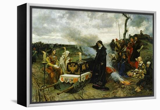 Juana the Mad Holding Vigil Over the Coffin of Her Husband, Philip the Handsom, 1877-Francisco Pradilla Y Ortiz-Framed Premier Image Canvas