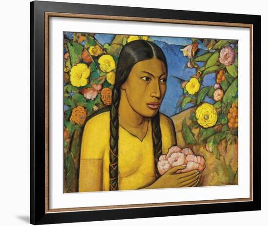 Juanita Entre Las Flores-Alfredo Ramos Martinez-Framed Giclee Print