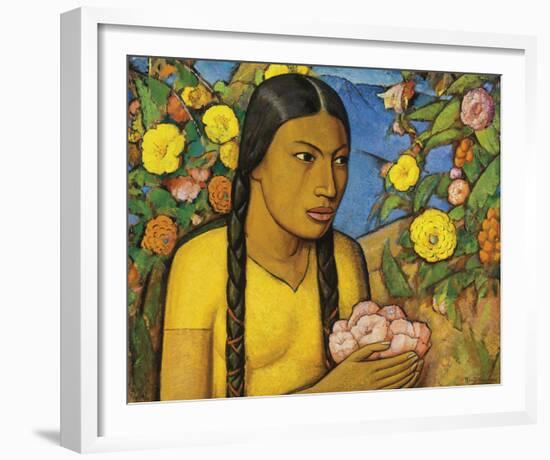 Juanita Entre Las Flores-Alfredo Ramos Martinez-Framed Giclee Print