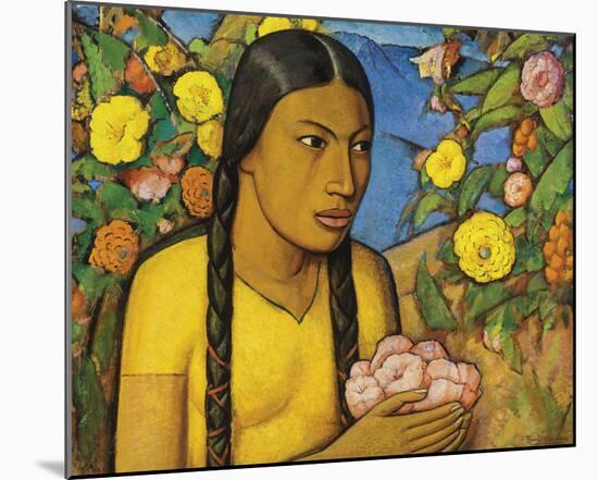 Juanita Entre Las Flores-Alfredo Ramos Martinez-Mounted Giclee Print