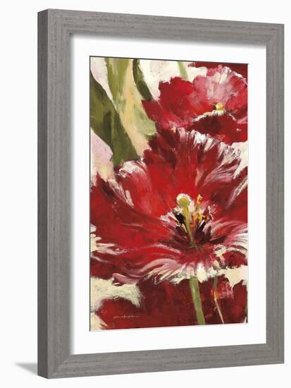 Jubilant Red Tulip Panel 1-Brent Heighton-Framed Art Print