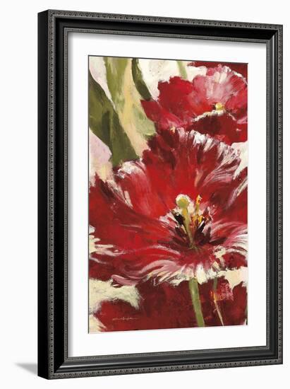 Jubilant Red Tulip Panel 1-Brent Heighton-Framed Art Print