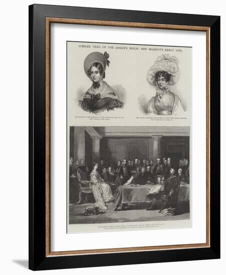 Jubilee Year of the Queen's Reign, Her Majesty's Early Life-Sir David Wilkie-Framed Giclee Print