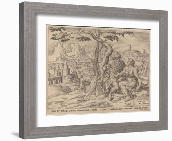 Judah Giving Tamar the Pledge, C.1566-Maarten van Heemskerck-Framed Giclee Print