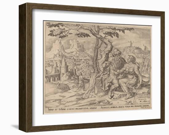 Judah Giving Tamar the Pledge, C.1566-Maarten van Heemskerck-Framed Giclee Print