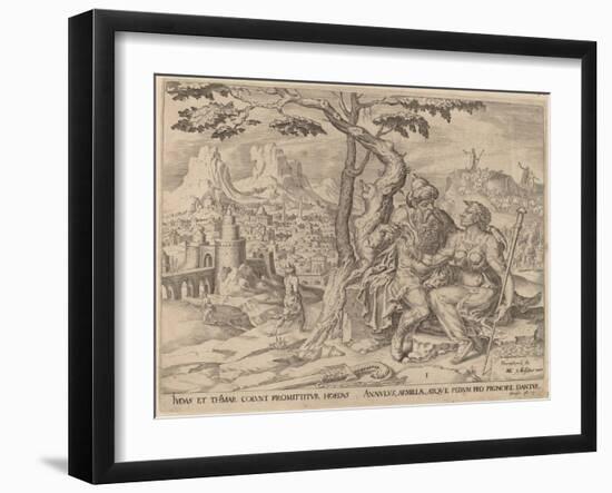 Judah Giving Tamar the Pledge, C.1566-Maarten van Heemskerck-Framed Giclee Print