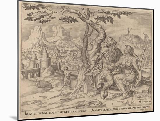 Judah Giving Tamar the Pledge, C.1566-Maarten van Heemskerck-Mounted Giclee Print