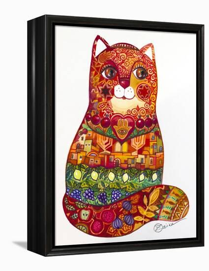 Judaica Folk Cat-Oxana Zaika-Framed Premier Image Canvas