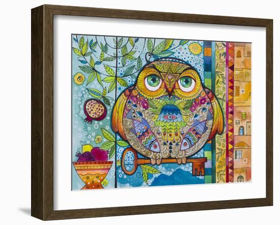 Judaica Folk Owl-Oxana Zaika-Framed Giclee Print