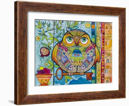 Judaica Folk Owl-Oxana Zaika-Framed Giclee Print