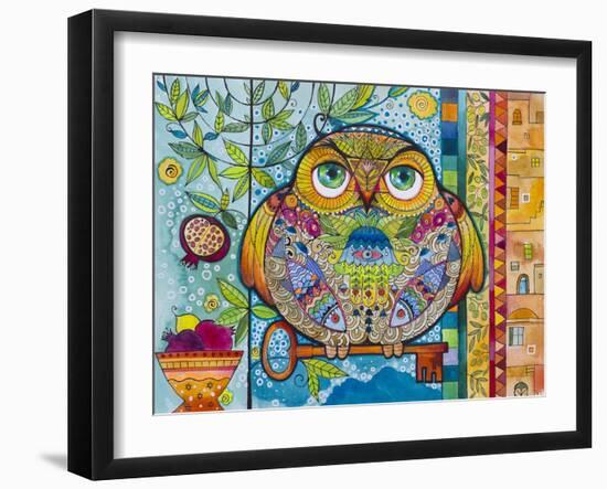 Judaica Folk Owl-Oxana Zaika-Framed Giclee Print