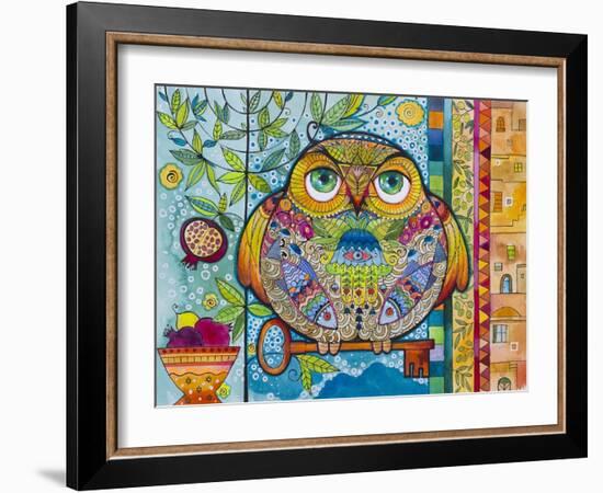 Judaica Folk Owl-Oxana Zaika-Framed Giclee Print