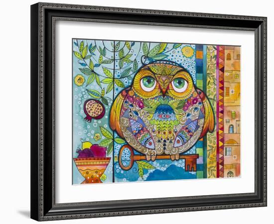 Judaica Folk Owl-Oxana Zaika-Framed Giclee Print