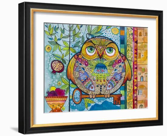 Judaica Folk Owl-Oxana Zaika-Framed Giclee Print