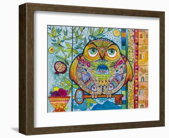 Judaica Folk Owl-Oxana Zaika-Framed Giclee Print