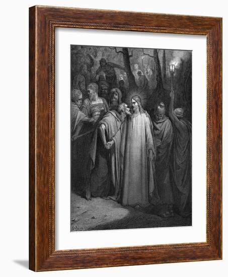Judas Betraying Christ with a Kiss, 1866-Gustave Doré-Framed Giclee Print