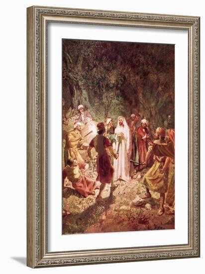 Judas Betraying Jesus with a Kiss, in the Garden of Gethsemane-William Brassey Hole-Framed Giclee Print