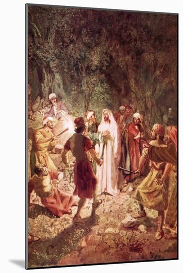 Judas Betraying Jesus with a Kiss, in the Garden of Gethsemane-William Brassey Hole-Mounted Giclee Print