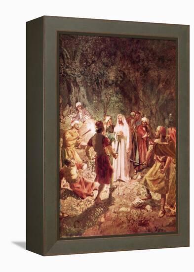 Judas Betraying Jesus with a Kiss, in the Garden of Gethsemane-William Brassey Hole-Framed Premier Image Canvas