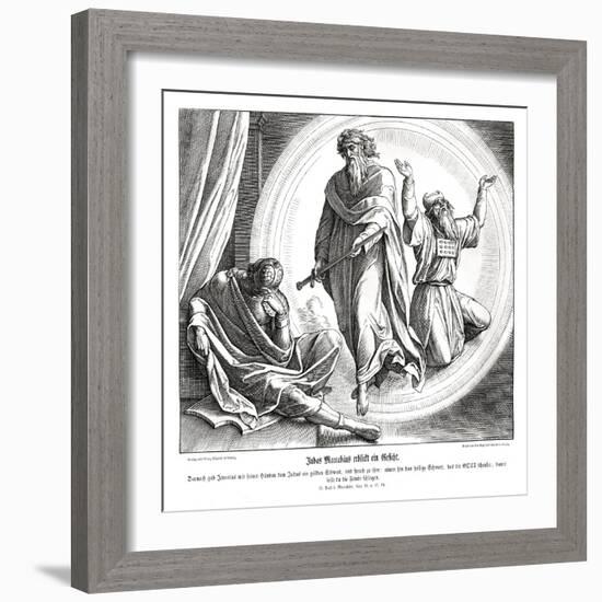 Judas the Maccabee receives a golden sword-Julius Schnorr von Carolsfeld-Framed Giclee Print