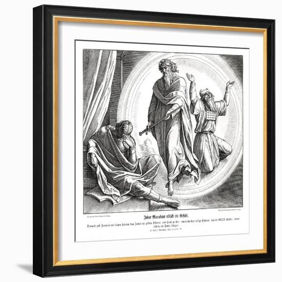 Judas the Maccabee receives a golden sword-Julius Schnorr von Carolsfeld-Framed Giclee Print