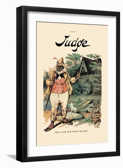 Judge: Dar's a Lock on de Chick'n Coop Door!-null-Framed Art Print