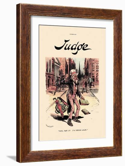 Judge: Gosh, Hang It! I'm Buncoed Again.-null-Framed Art Print