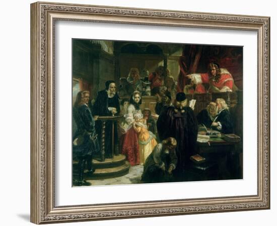 Judge Jeffries (1648-89) Hurling Abuse at Richard Baxter (1615-91) at His Trial-Edward Matthew Ward-Framed Giclee Print